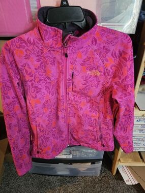 The North Face Pink & Orange Floral Soft Shell Jacket